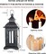 Indoor and outdoor decorative candle lanterns made of vintage metal, perfect for front porches, patios, wedding parties, and Christmas décor (black with copper brush).